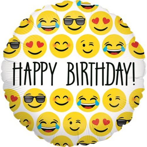 Fooliumist õhupall Emoji  «Happy birthday»