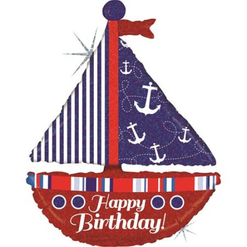 Foil balloon sailboat «HAPPY BIRTHDAY!»