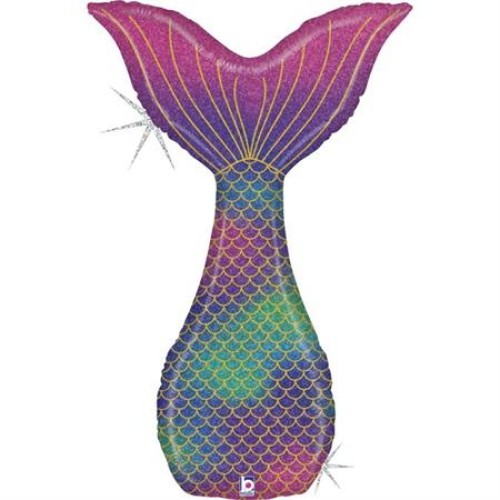 Foil balloon mermaid tail, värviline, holographic