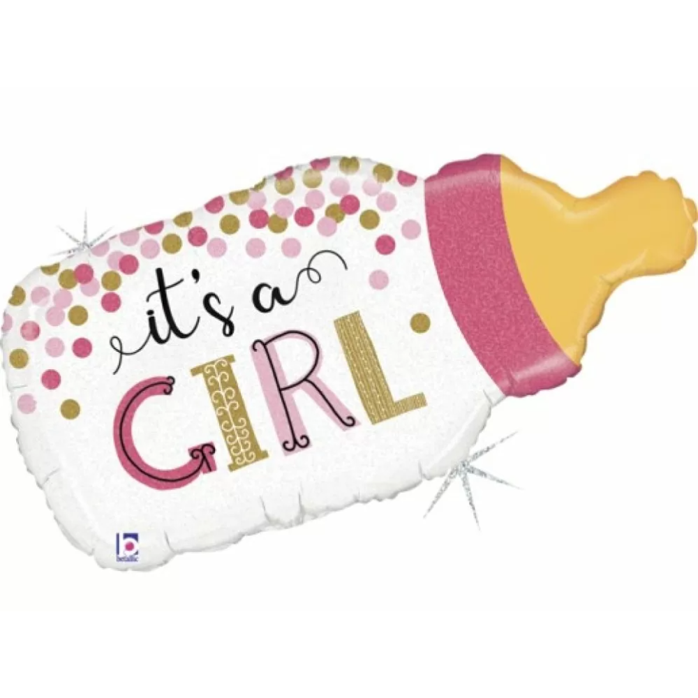 Foil balloon baby bottle "IT'S A GIRL"