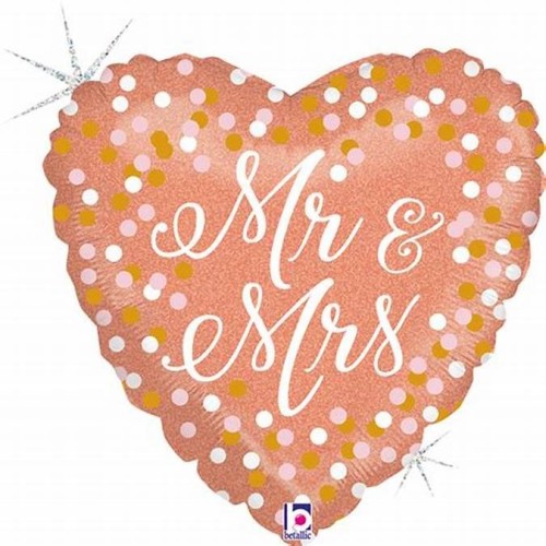 Heart «Mr & Mrs», golden pink