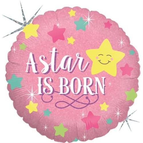 «A Star is Born» круглый, розовый, голографический