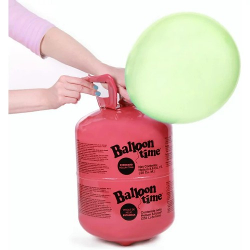 Helium tank for inflating balloons, disposable