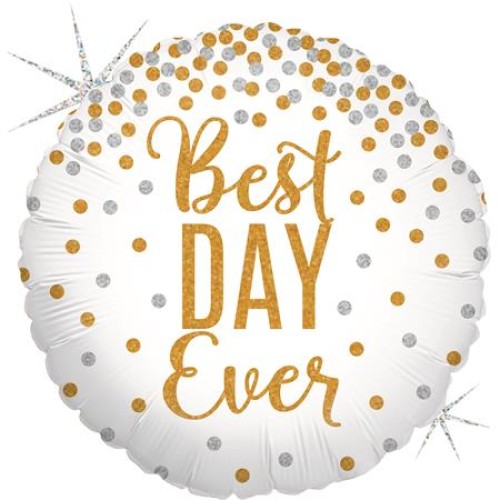 «Best Day Ever» round, white