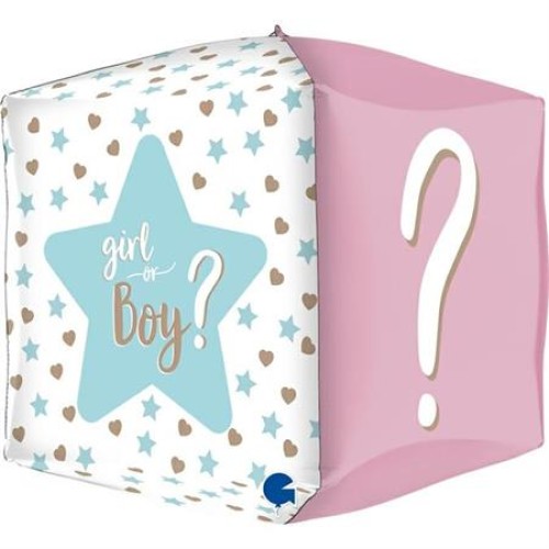 Foil balloon «BOY OR GIRL», cube