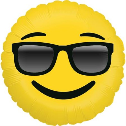 Emoji balloon, smiley face with sunglasses