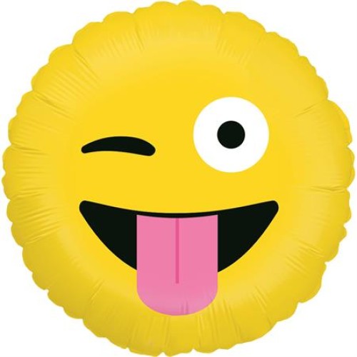 Emoji õhupall, silma pilgutav ja keele näitav nägu