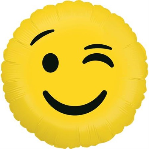 Emoji balloon, blinking face