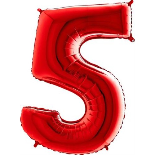 Foil balloon "NUMBER 5" red