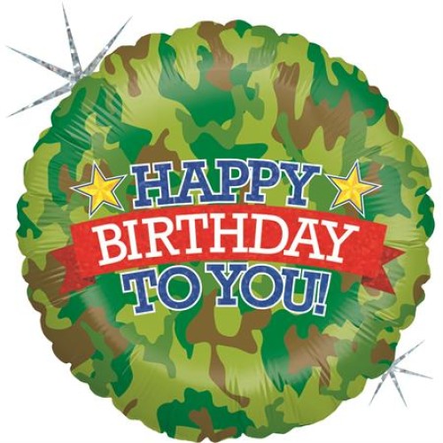 «Happy Birthday» round, camouflage