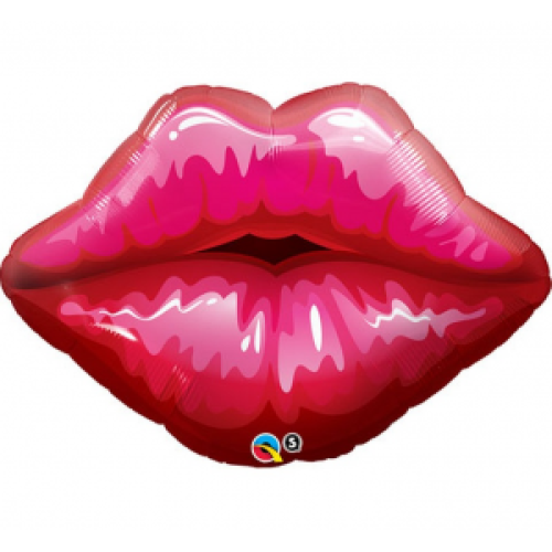 Foil balloon «LIPS», pink-red