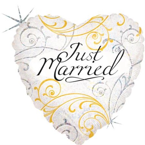 «Just Married», heart, white