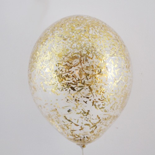 Crystal clear with confetti "gold glitters"