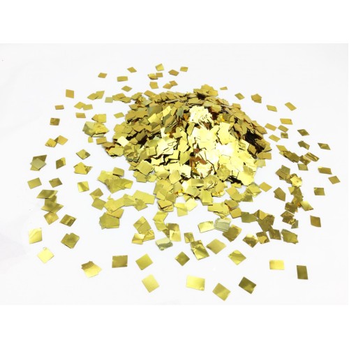 Crystal clear with confetti "gold squares"