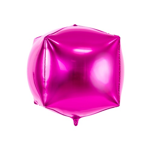 Foil balloon "CUBE" fuchsia