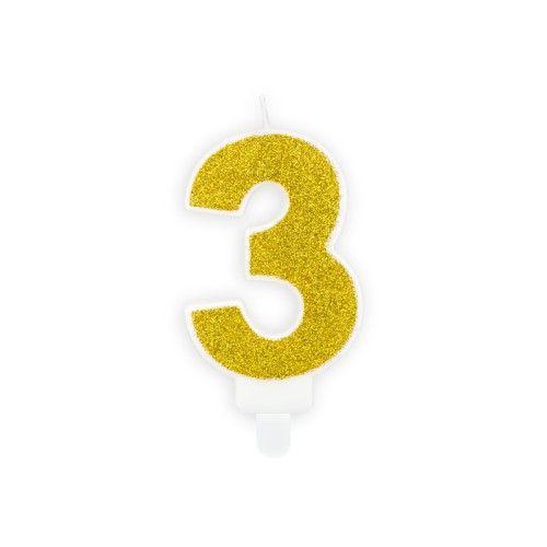 Candle number «3», gold
