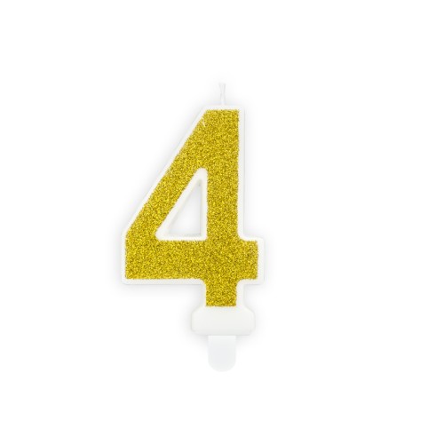 Candle number «4», gold