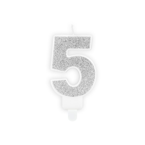 Candle number «5», silver