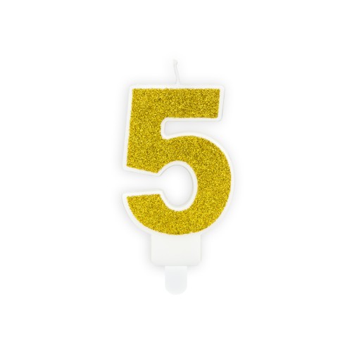 Candle number «5», gold