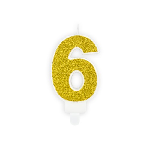 Candle number «6», gold