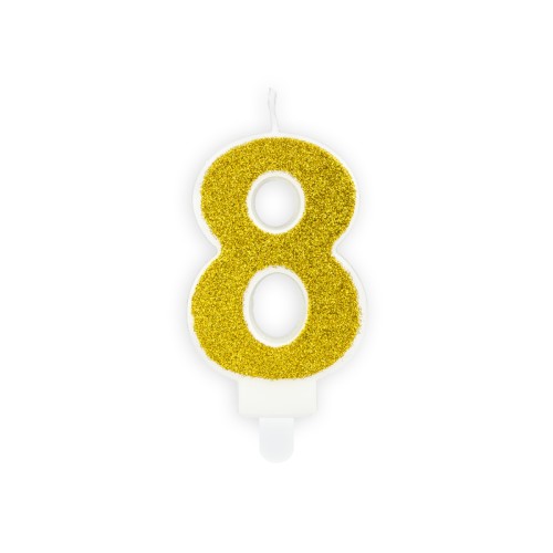 Candle number «8», gold