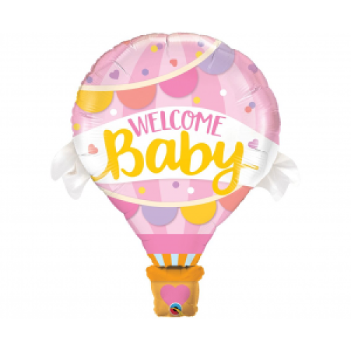 Foil balloon «WELCOME BABY», pink
