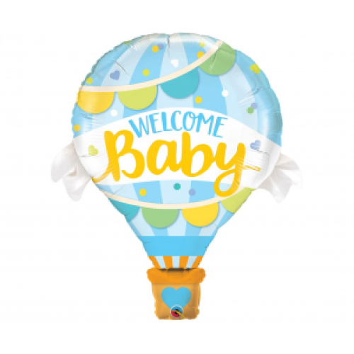 Фольгированный шар «WELCOME BABY», синий