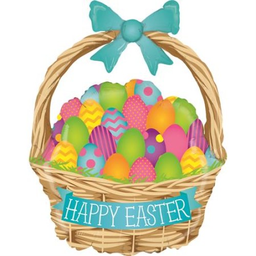 Фольгированный шар пасхальная корзина «Happy Easter»