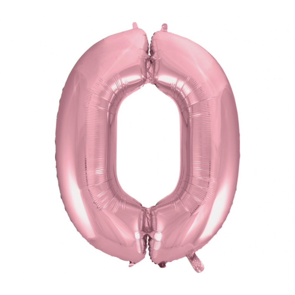 Foil balloon "NUMBER 0" light pink