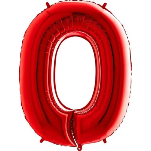Foil balloon "NUMBER 0" red