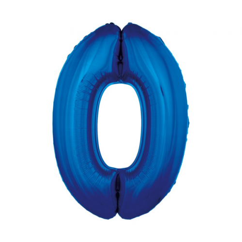 Фольгированный шар "ЦИФРА 0" синий
