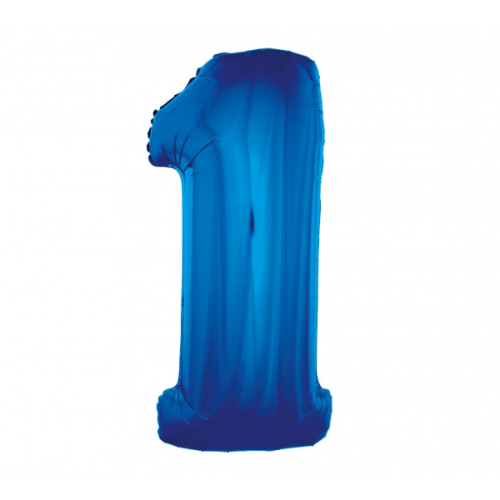 Фольгированный шар "ЦИФРА 1" синий