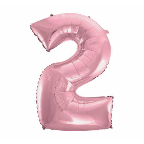 Foil balloon "NUMBER 2" light pink