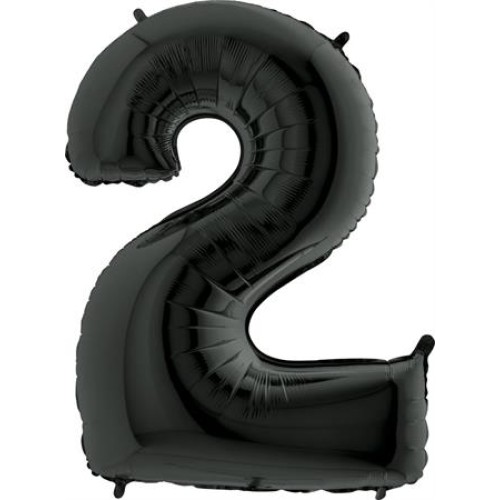 Foil balloon "NUMBER 2" black