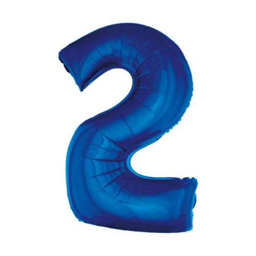 Fooliumist õhupall "NUMBER 2" sinine