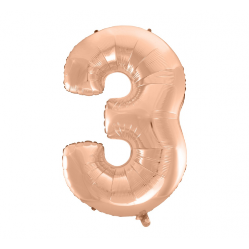 Foil balloon "NUMBER 3" pink-gold