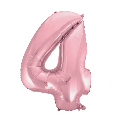 Фольгированный шар "ЦИФРА 4" нежно-розовый