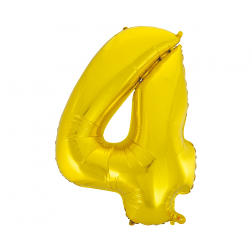 Foil balloon "NUMBER 4" gold