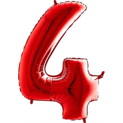 Foil balloon "NUMBER 4" red