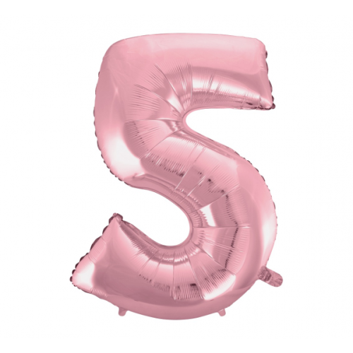 Foil balloon "NUMBER 5" light pink