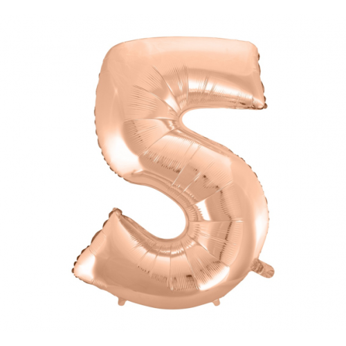 Foil balloon "NUMBER 5" pink-gold