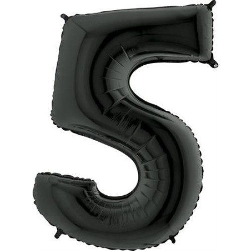 Foil balloon "NUMBER 5" black