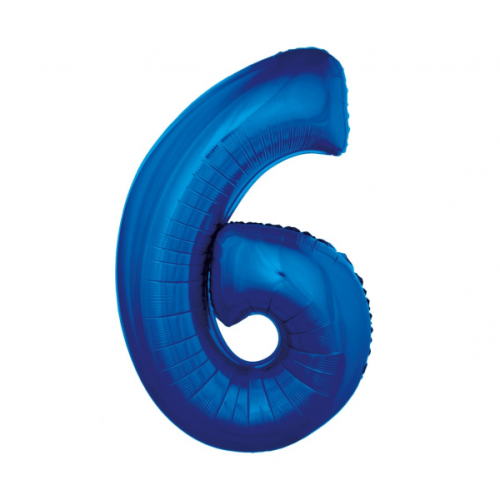 Fooliumist õhupall "NUMBER 6" sinine