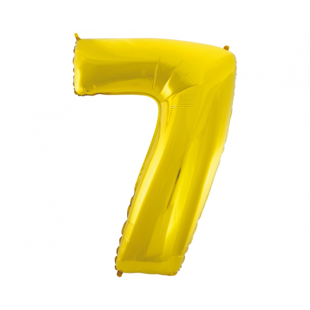 Foil balloon "NUMBER 7" gold