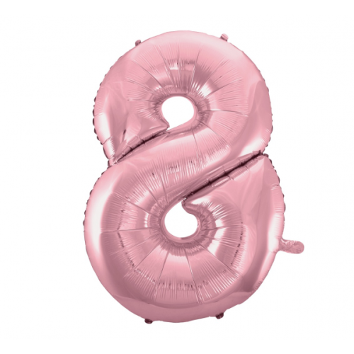 Фольгированный шар "ЦИФРА 8" нежно-розовый