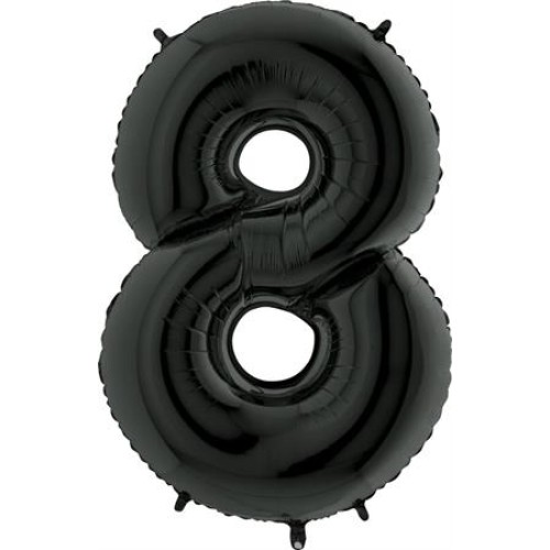 Foil balloon "NUMBER 8" black