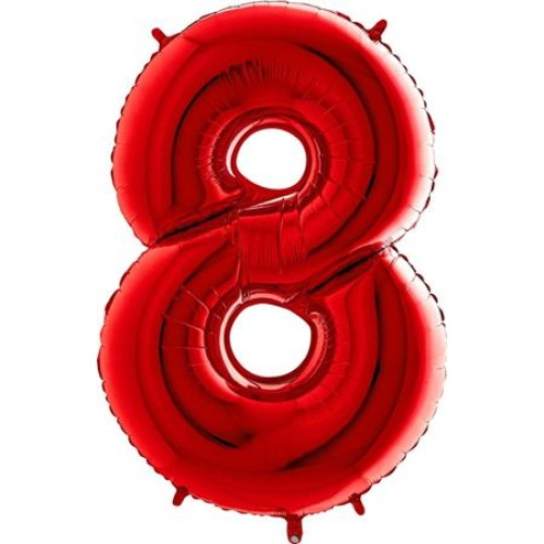 Foil balloon "NUMBER 8" red