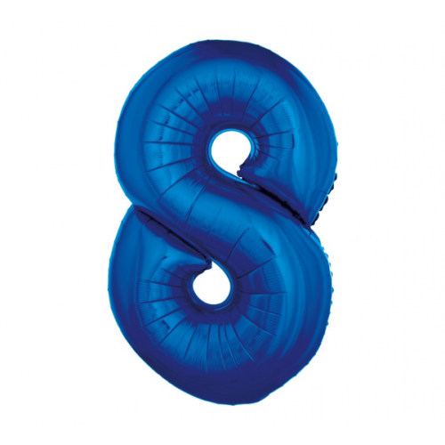 Fooliumist õhupall "NUMBER 8" sinine
