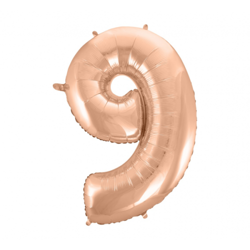 Foil balloon "NUMBER 9" pink-gold