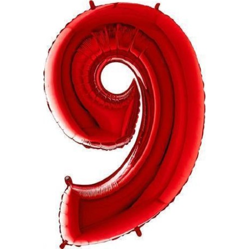 Foil balloon "NUMBER 9" red